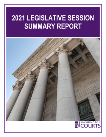 2021 LEGISLATIVE SESSION SUMMARY REPORT - Wa