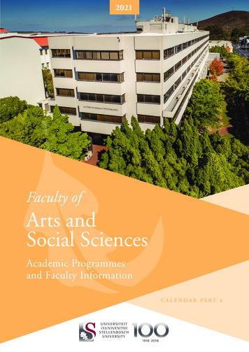 Faculty Of Arts And Social Sciences - Stellenbosch University