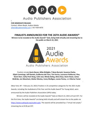 Finalists Announced For The 26th Audie Awards 