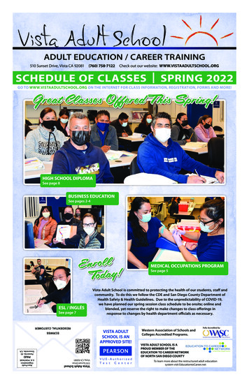 SprinG 2022 - Vista Adult School