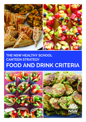 The NSW Healthy School Canteen Strategy - Food And Drink Criteria