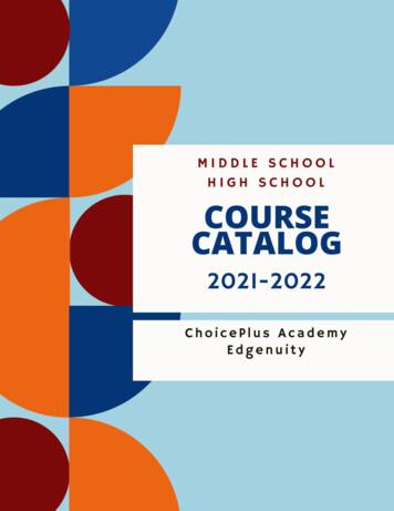 High School Course Catalog Title Page