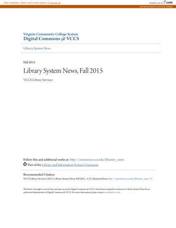 Library System News, Fall 2015 - CORE