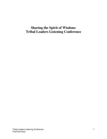 Sharing The Spirit Of Wisdom: Tribal Leaders Listening Conference