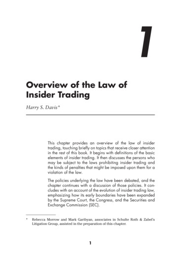 Overview Of The Law Of Insider Trading