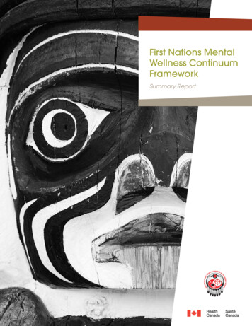 First Nations Mental Wellness Continuum Framework