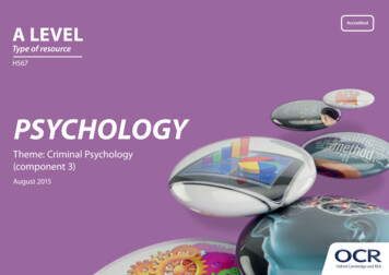 OCR A Level Psychology Delivery Guide - Theme: Criminal Psychology .