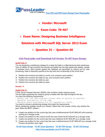 Vendor: Microsoft Exam Code: 70-467 Exam Name: Designing . - TeacherTube