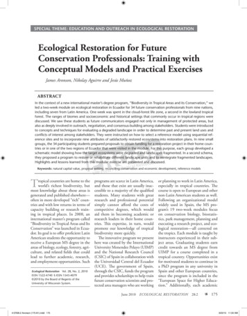 Ecological Restoration For Future Conservation . - Nikolay Aguirre