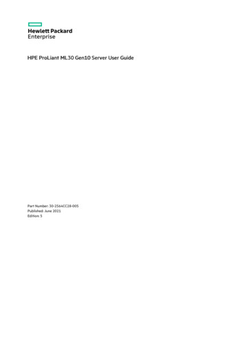 HPE ProLiant ML30 Gen10 Server User Guide - Itpfdoc.hitachi.co.jp