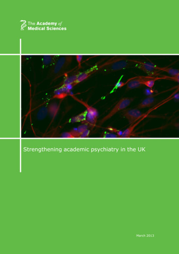 Strengthening Academic Psychiatry In The UK