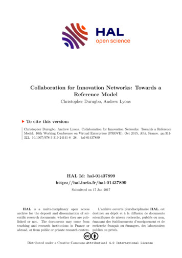 Collaboration For Innovation Networks: Towards A Reference Model