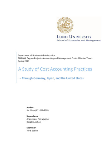 A Study Of Cost Accounting Practices - Lu