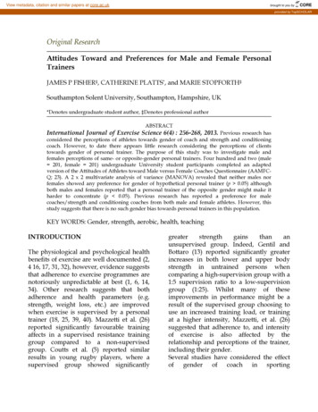Attitudes Toward And Preferences For Male And Female Personal . - CORE