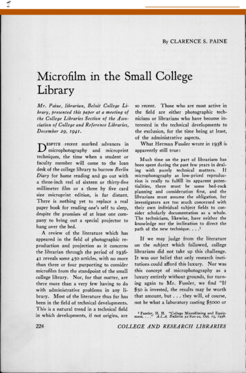 Microfilm In The Small College Library - CORE