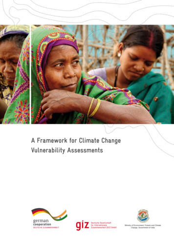 A Framework For Climate Change Vulnerability Assessments