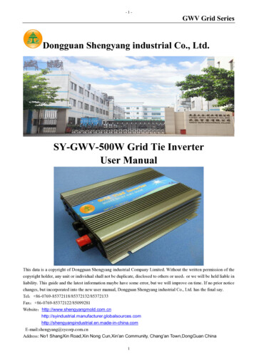 SY-GWV-500W Grid Tie Inverter User Manual - TradeKey