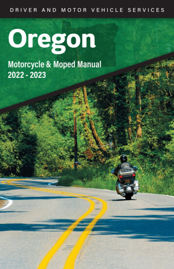 Motorcycle & Moped Manual 2022 - 2023 - Oregon