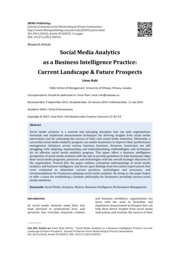 Research Article Social Media Analytics As A Business Intelligence .