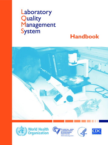 Laboratory Quality Management System Handbook - WHO