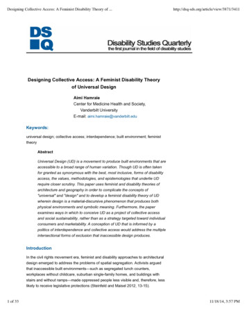 Designing Collective Access: A Feminist Disability Theory Of Universal .