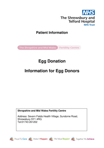 Egg Donation Information For Egg Donors - Shropshireivf.nhs.uk
