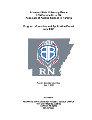 Arkansas State University-Beebe LPN/Paramedic To RN Associate Of .