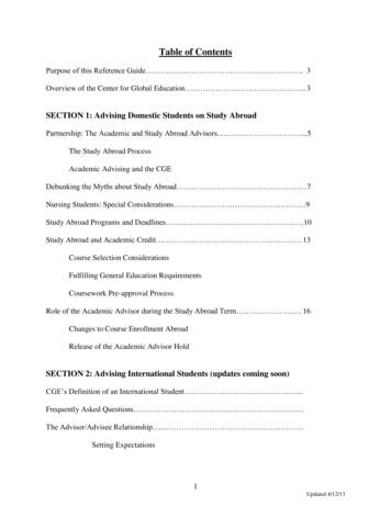 Table Of Contents - Edgewood College