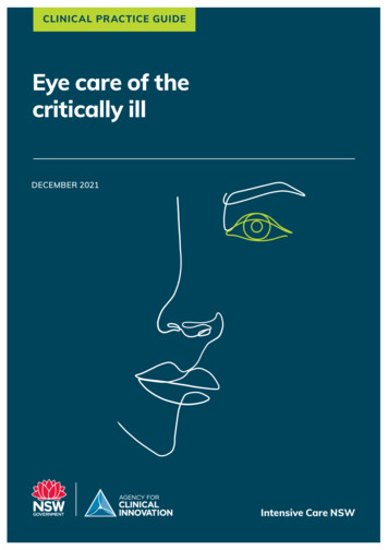 Eye Care Of The Critically Ill Clinical Practice Guide