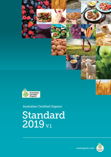 Australian Certi Fied Organic Standard 2019 - ACO