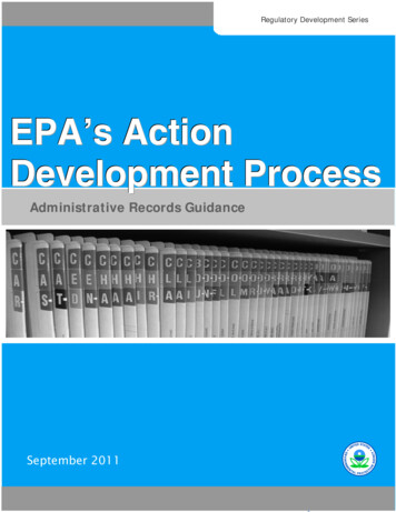 EPA's Action Development Process: Administrative Records Guidance