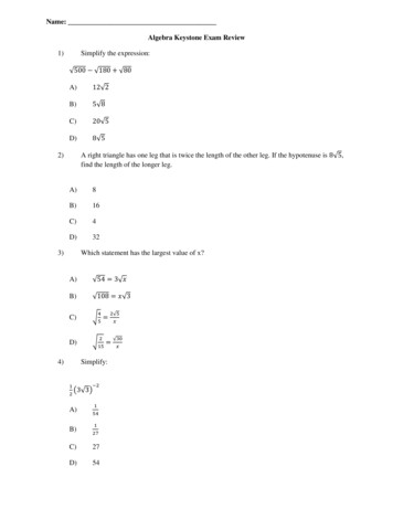 Algebra 1 - Keystone Review Packet - Pottsgrove Middle School