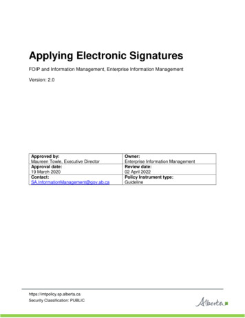 Applying Electronic Signatures - Alberta