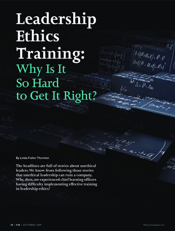 Leadership Ethics Training - WordPress 