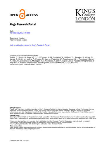 King S Research Portal - King's College London
