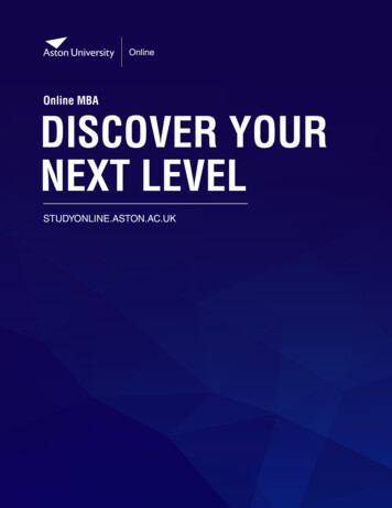 Online MBA DISCOVER YOUR NEXT LEVEL
