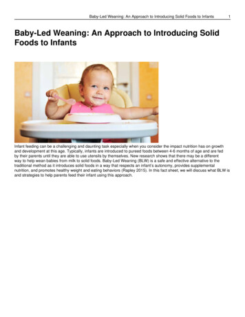 Baby-Led Weaning: An Approach To Introducing Solid Foods To Infants