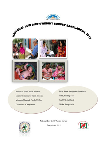 National Low Birth Weight Survey Bangladesh, 2015
