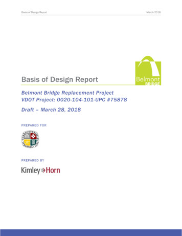 Basis Of Design Report - Belmont Bridge