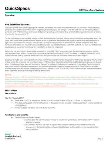 QuickSpecs HPE StoreOnce Systems Overview HPE StoreOnce Systems
