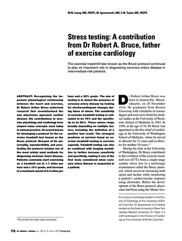 Stress Testing: A Contribution From Dr Robert A. Bruce, Father Of .