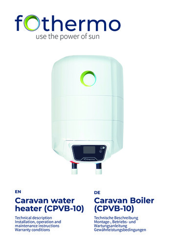 EN DE Caravan Water Caravan Boiler Heater (CPVB-10) (CPVB-10)