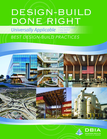 Design-build Done Right - Dbia