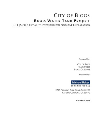 Biggs Water Tank Project Is MND - City Of Biggs, CaliforniaHome