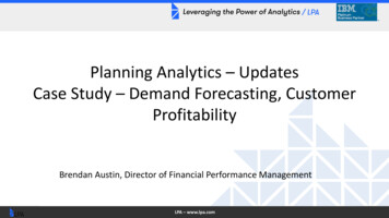 Planning Analytics Updates Case Study Demand Forecasting, Customer .