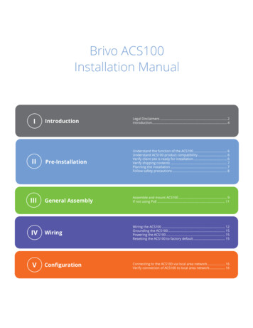 Brivo ACS100 Installation Manual