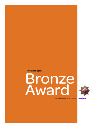The Girl Scout Bronze Award For Juniors