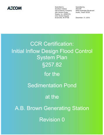 CCR Certification: Initial Inflow Design Flood Control System Plan .