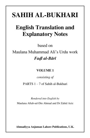 English Translation Of Sahih Bukhari: Parts 1 To 7 - Ahmadiyya