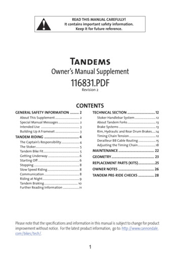 Tandems 116831 Rev2 - Cannondale